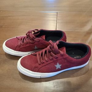 Burgundy Converse One Star Sneakers